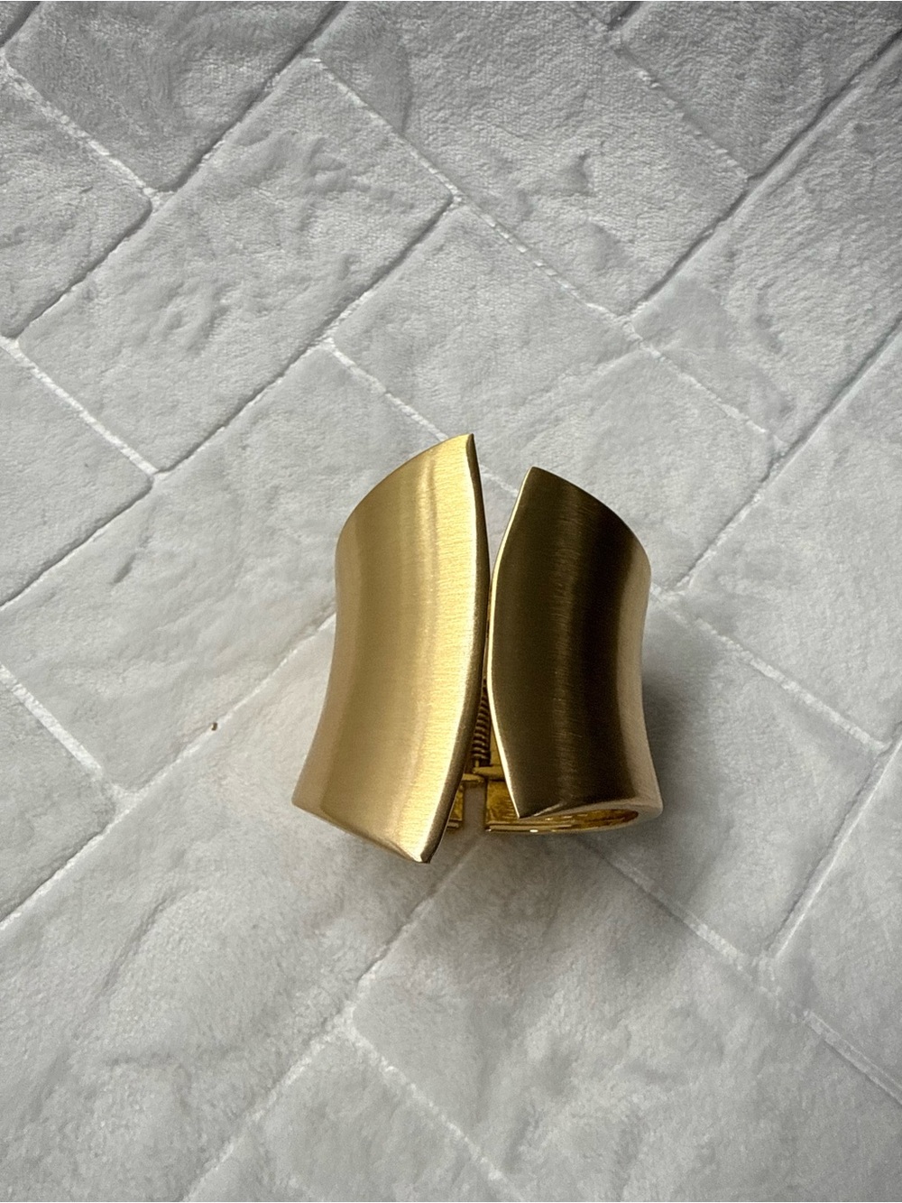 Gold Tone Sculpted Cuff Bracelet - Elegant Women’s Accessory